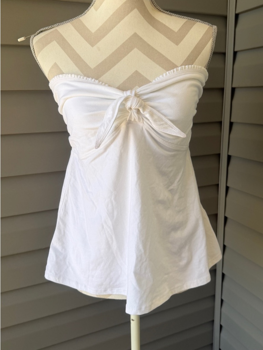 Hollister Women's White Easy Strapless Tie-bust Babydoll Top Sz L